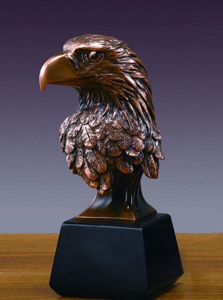Eagle Head Portrait Bust in a faux bronze Patina